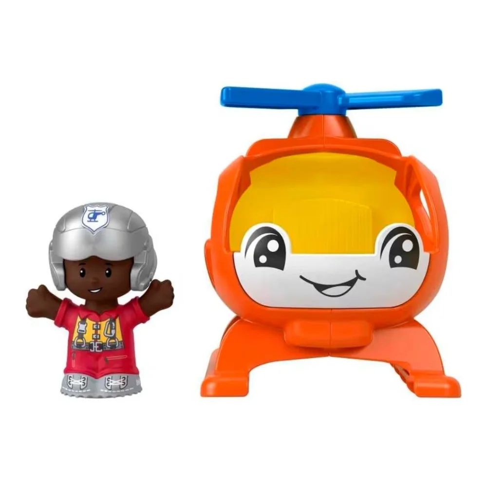 Fisher-Price Little People Helicopter Toy & Pilot Push Figure‎ Set Toddlers Kids